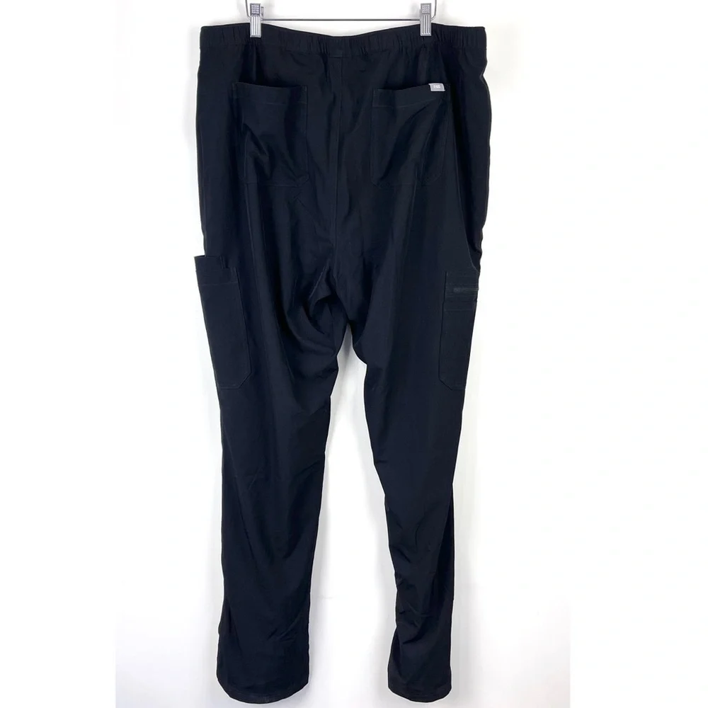 NEW FIGS Scrubs Cairo FREEx Lined Cargo Scrub Pants Men's Size 2XL TALL Black